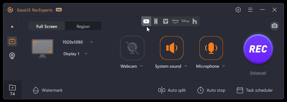 Choose streaming service