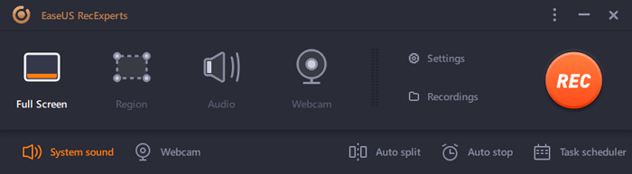 EaseUS RecExperts main interface